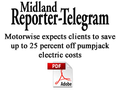 Motorwise expects clients to save up to 25 percent off pumpjack electric costs